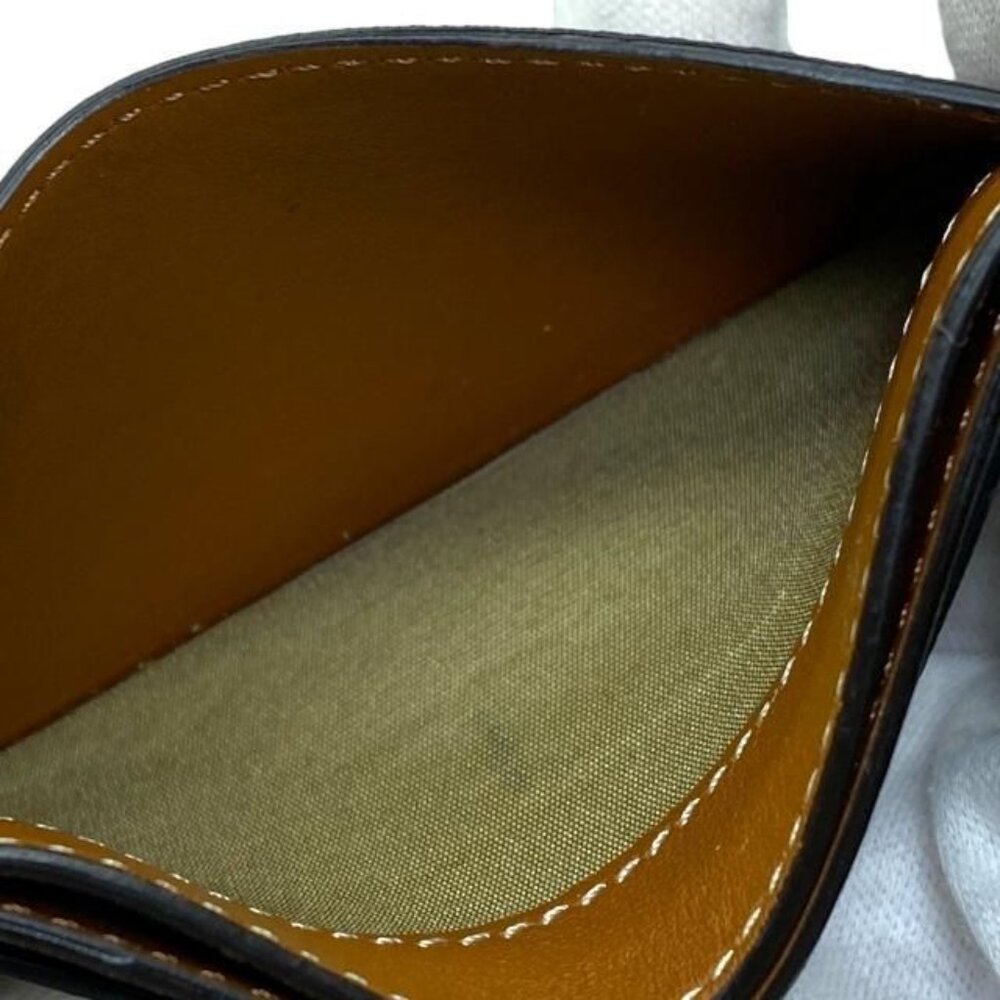Celine Card Case Pass Case Compact Triomphe Logo Leather Brown - Picture 6 of 6